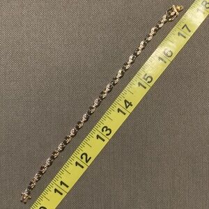 18kt gold over sterling silver - 3.12ctw sapphire and diamond bracelet